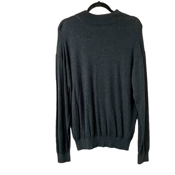 Latitude by Northern Isles Charcoal Grey Silk Cashmere Sweater Men's Large - Picture 1 of 4